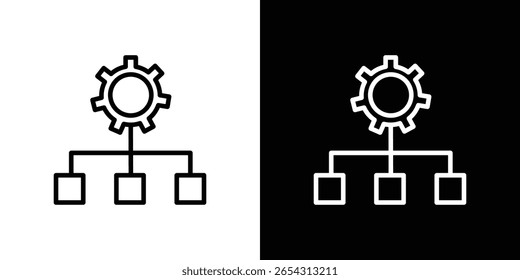 Iconos de flujo de trabajo en estilo de línea. Trazos editables en blanco y negro