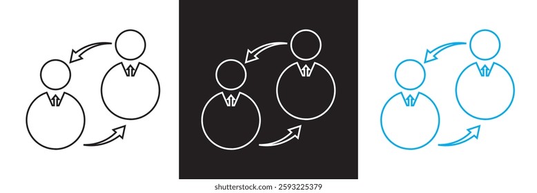 Workflow  Icons set. Modern style of work process related icons: networking, progress, scheme, etc. Isolated on white and black background. Vector illustration. EPS 10