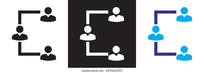 Workflow  Icons set. Modern style of work process related icons: networking, progress, scheme, etc. Isolated on white and black background. Vector illustration. EPS 10