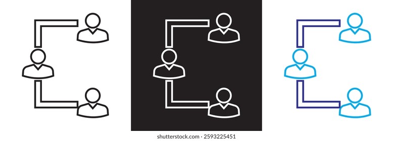 Workflow  Icons set. Modern style of work process related icons: networking, progress, scheme, etc. Isolated on white and black background. Vector illustration. EPS 10