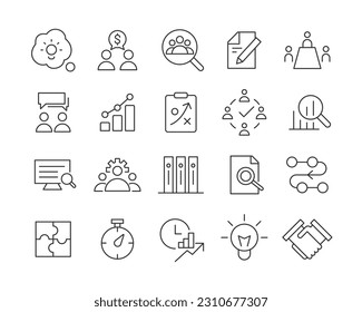 Workflow Icons - Vector Line. Editable Stroke.