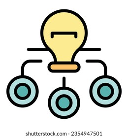 Workflow idea icon outline vector. Work gear. Strategy system color flat