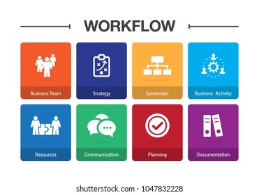 Workflow Infographic Icon Set