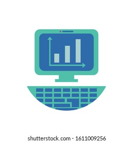 Workflow inside computer design, Infographic data information business analytics and visual presentation theme Vector illustration