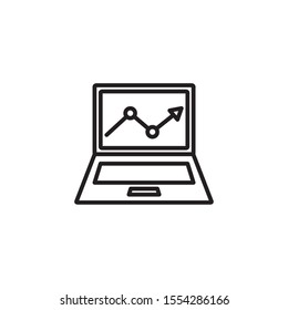 Workflow inside laptop design, Infographic data information business analytics and visual presentation theme Vector illustration