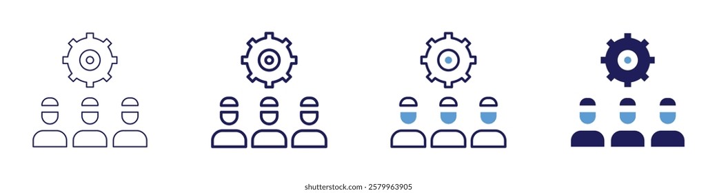 Workflow integration icon in 4 different styles. Thin Line, Line, Bold Line, Duotone. Duotone style. Editable stroke.