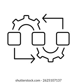 Symbol für Workflowzeile. Business, Strategie, erfolgreich bearbeitbare Stroke-Vektorgrafik