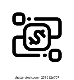 workflow line icon. Clean and minimalist vector icon for websites, mobile apps, presentations, and logos. Fully scalable and customizable for any project.