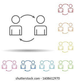 Workflow line in multi color style icon. Simple thin line, outline vector of business organisation icons for ui and ux, website or mobile application