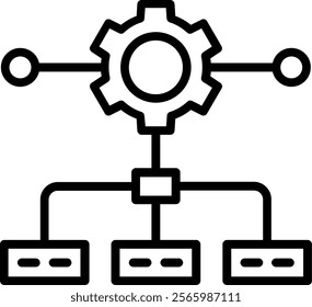 Workflow Line Vector Icon Design