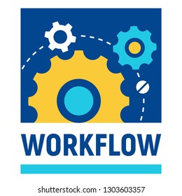 Workflow logo. Business and education process. Vector background and illustration.