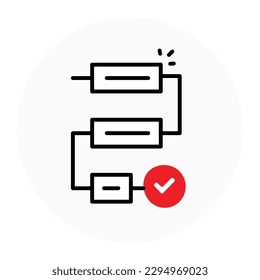 Workflow Management icon. Vector icon with editable stroke.