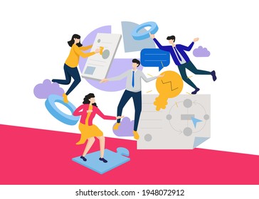 Workflow-Management - Illustration. Bearbeitbarer Stroke. Vektorgrafik