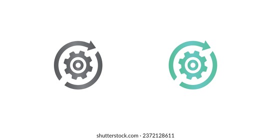 Workflow, Mechanism Konzept, Vektorsymbol einzeln auf weißem Hintergrund in zwei Farben Stil. Workflow-Symbol Vektor eps10.