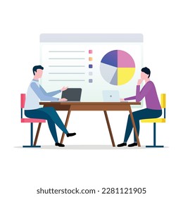 Workflow, meeting, teamwork illustration which can easily modify or edit 
 
