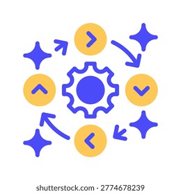 Workflow Optimization Vector Line Icon for Business and Productivity