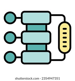 Workflow organizational icon outline vector. Work process. Business project color flat