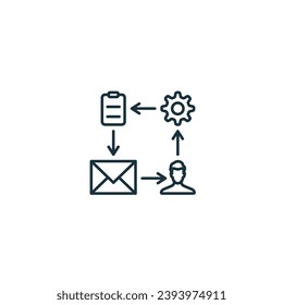 Workflow outline icon. Monochrome simple sign from productivity collection. Workflow icon for logo, templates, web design and infographics.