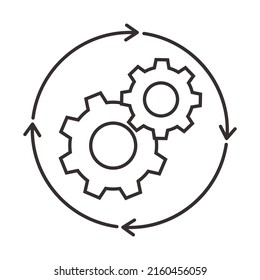 Workflow outline icon vector design stock for graphic design, logo, web site, social media, mobile app, ui illustration