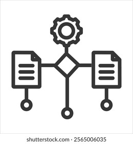 Workflow Outline Icon Vector Illustration