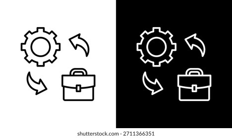 Workflow Outline White Icon Set Design