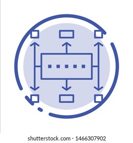 Workflow, Workflow Planning, Business, Modern, Planning Blue Dotted Line Line Icon. Vector Icon Template background