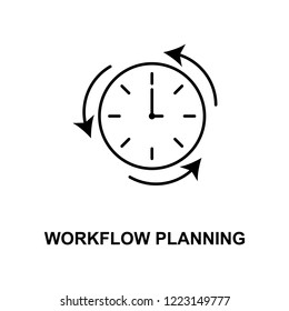 workflow planning line icon