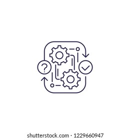 workflow, procedure icon, line vector