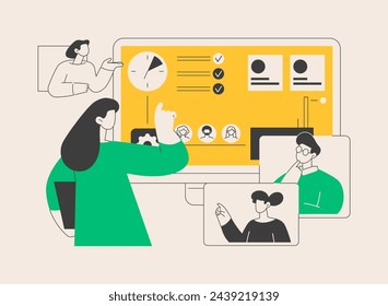 Workflow process abstract concept vector illustration. Design and automation, boost office productivity, business process, cloud-based project management platform software abstract metaphor.