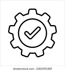 Workflow process icon, Gear cog wheel vector illustration on white background.