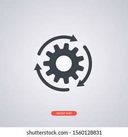 Workflow process icon isolated on a gray background. Vector illustration.