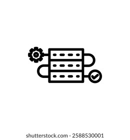 Workflow process icon logo sign set vector outline