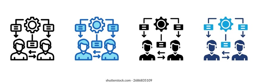 Workflow Process icon Multi Style Vector Illustration