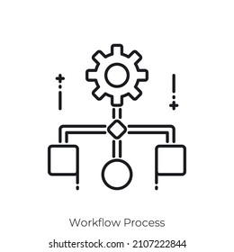 Workflow Process icon. Outline style icon design isolated on white background