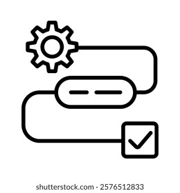 Workflow process icon Outline vector for web ui