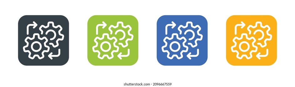 Workflow process icon. Setting gears icon set.