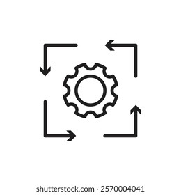 Workflow process icon Vector flat thin line illustration