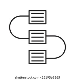 Ícone da linha de processo do workflow. ilustração de vetor. EPS10
