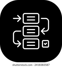 Workflow product development icon with black filled line outline style. workflow, management, business, process, system, organization, innovation. Vector Illustration