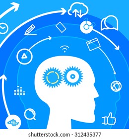 Workflow. Social media concept