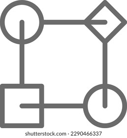 Workflow Teamwork and Management icon with black outline style. process, concept, progress, data, productivity, strategy, application. Vector illustration