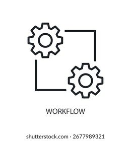 Ícones de vetor de linha fina do fluxo de trabalho.