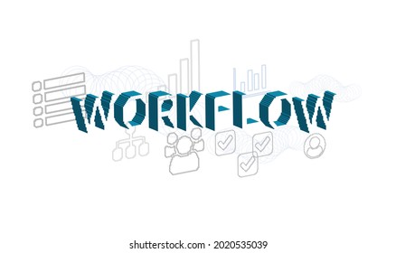 workflow vector abstract concept word design symbol cloud