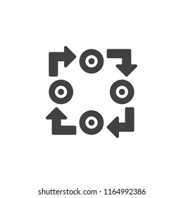 Workflow vector icon. filled flat sign for mobile concept and web design. Circular charts solid icon. Symbol, logo illustration. Pixel perfect vector graphics