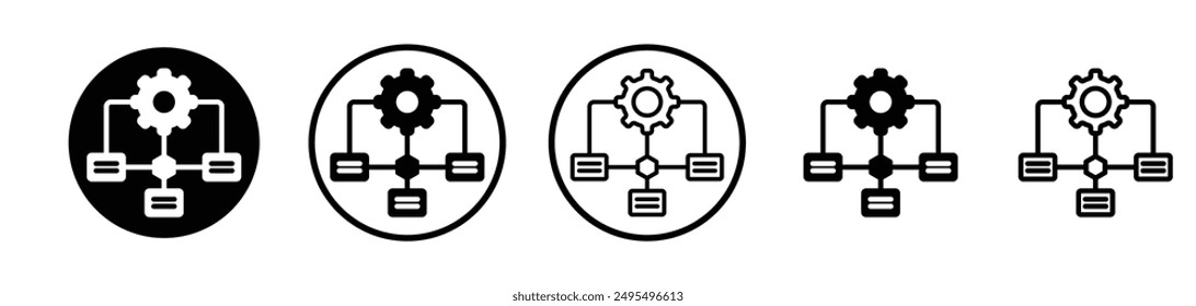 Das Symbol für die Workflow-Vektorgrafik ist schwarzweiß.