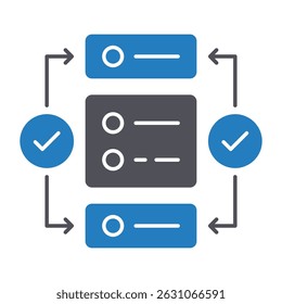 Ícone de vetor de fluxo de trabalho que pode facilmente modificar ou editar 
