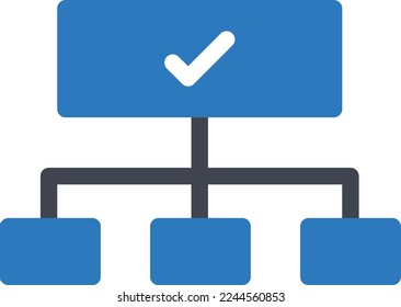 ilustración vectorial de flujo de trabajo en un fondo transparente. Símbolos de calidad superior. Iconos vectoriales de glifos para diseño de conceptos y gráficos. 
