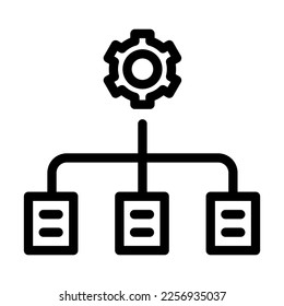 Workflow Vector Line Icon Design