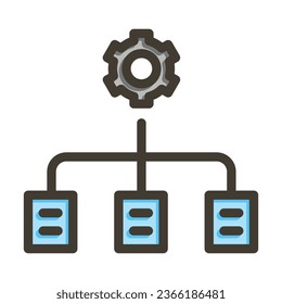 Workflow Vector Thick Line Filled Colors Icon For Personal And Commercial Use.
