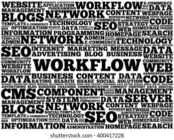 WORKFLOW word cloud, business concept